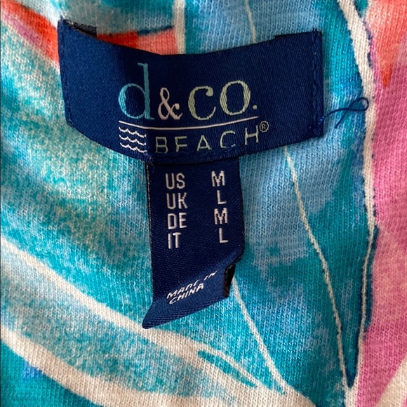 D&Co Beach Blue and Pink Sleeveless Sundress with Scoop Neck - Picture 13 of 13